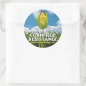 円形のステッカー(6) -とうもろこし畑の抵抗 ラウンドシール (バッグ)