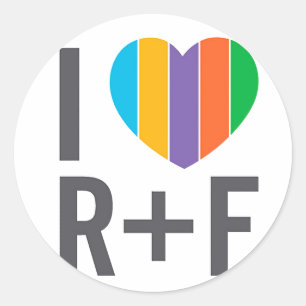 円形のステッカー- IのハートRF ラウンドシール