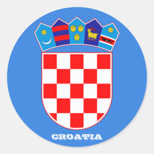 円形のステッカーCroatia*の紋章付き外衣 ラウンドシール