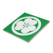 円形のセラミックタイルに入った木製のサレル タイル (側面)