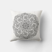 円形のデザインの落書き クッション (裏面)