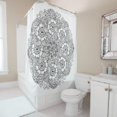 円形のデザインの落書き シャワーカーテン (インサイチュ)
