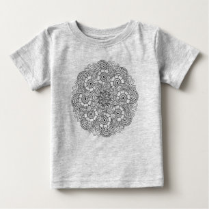円形のデザインの落書き ベビーTシャツ