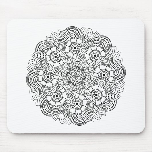 円形のデザインの落書き マウスパッド (正面)