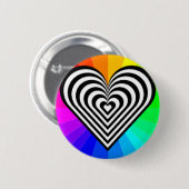 円形のハートボタン 缶バッジ (正面&裏面)