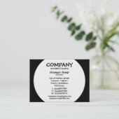 円形のパネル-黒の白 名刺 (スタンド正面)