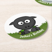 円形のヒツジ ラウンドペーパーコースター (アングル)