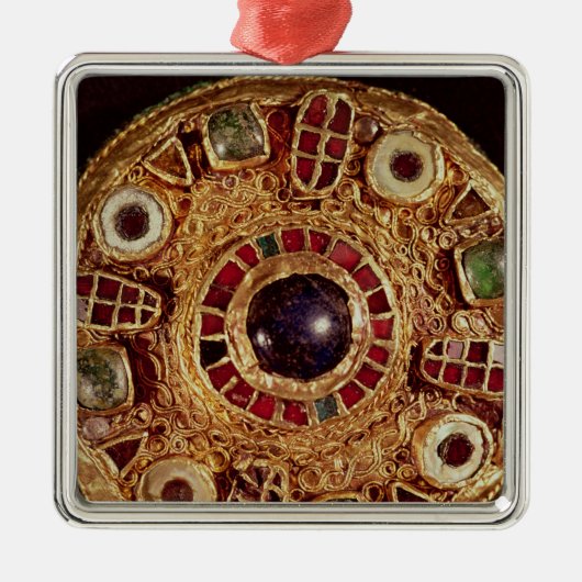 円形のブローチ メタルオーナメント (正面)