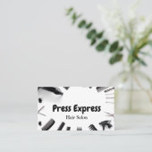 円形のヘアーサロンの名刺 名刺 (スタンド正面)