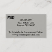 円形のヘアーサロンの名刺 名刺 (裏面)