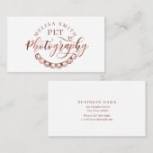 円形のペット写真バラ金ゴールド 名刺 (正面/裏面)