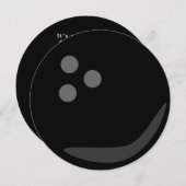 円形のボーリング・ボールの誕生会 招待状 (正面/裏面)