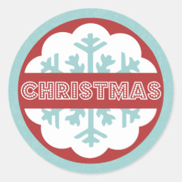 円形のモダンで青くメリーで小さいクリスマス ラウンドシール