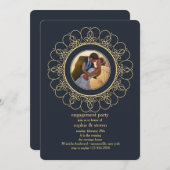 円形のワイヤーで縛られたハートの写真の招待状 招待状 (正面/裏面)