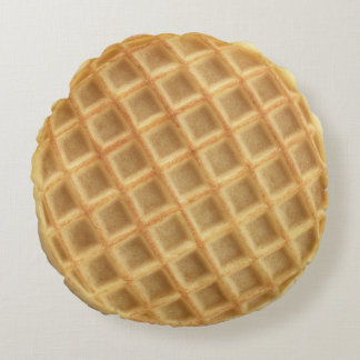 円形のワッフルの枕 ラウンドクッション