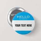 円形の円はこんにちは私の名前あります 缶バッジ (正面&裏面)