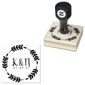 円形の円離れイニシャルロゴの結婚スタンプ ラバースタンプ (押印)