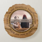 円形の写真およびパーソナライズな記念の枕 ラウンドクッション (正面)