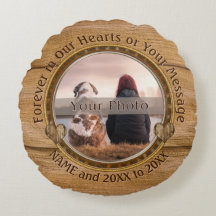 円形の写真およびパーソナライズな記念の枕