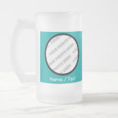 円形の写真及び文字によって曇らされるステイン-あなた専有物を作成して下さい フロストグラスビールジョッキ (左)