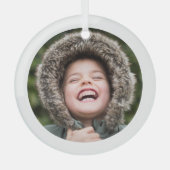 円形の写真画像 ガラスオーナメント (正面)