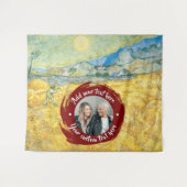 円形の写真/ロゴ & オリジナルテキスト | 完全に編集可能 タペストリー (正面(横))