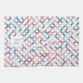 円形の四つ割りパターンカッコいいトーンモノグラム キッチンタオル (横)