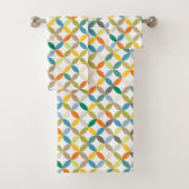 円形の四分模様の暖色トーンの色 バスタオルセット (インサイチュ)