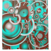 円形の天体の同心円 シャワーカーテン (正面)