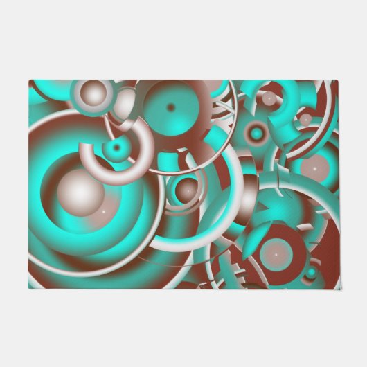 円形の天体の同心円 ドアマット (正面)