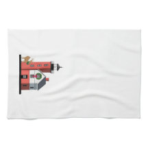 円形の島の灯台クリスマスタオル