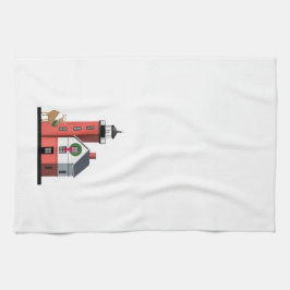 円形の島の灯台クリスマスタオル キッチンタオル