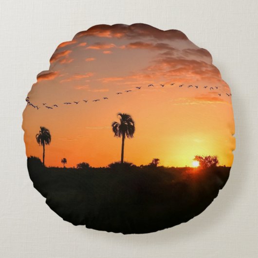 円形の形状装飾用クッション ラウンドクッション (正面)