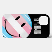 円形の微笑のトランス・ジェンダーの旗 Case-Mate iPhoneケース (裏面 (横))