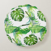 円形の投球の枕熱帯葉 ラウンドクッション (裏面)