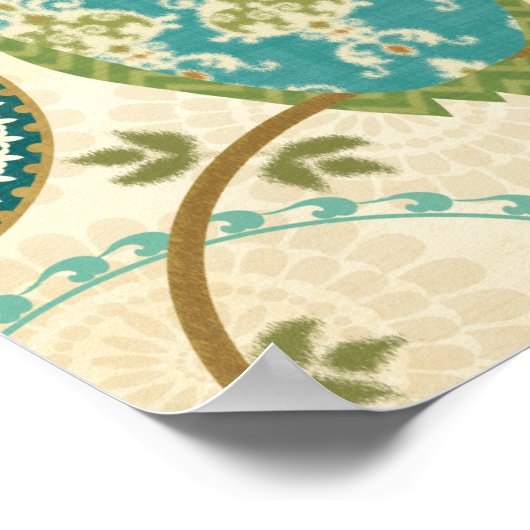 円形の模様を持つフクロウ ポスター (角)