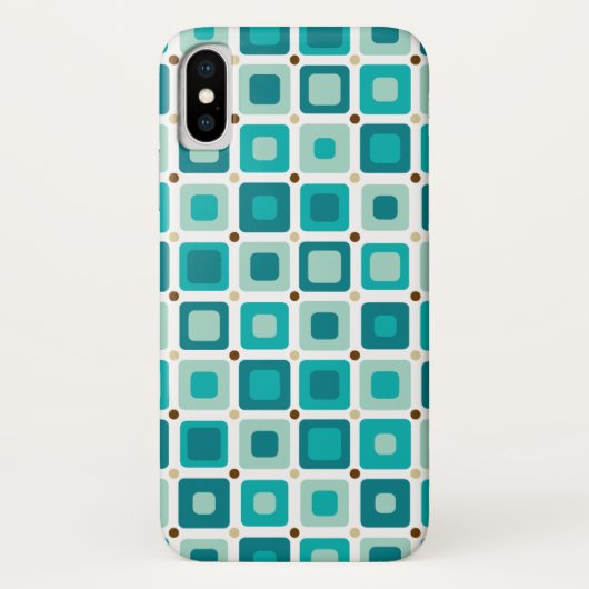 円形の正方形パターン青 Case-Mate iPhoneケース (裏面)