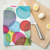 円形の泡子供パターン2 キッチンタオル (四つ折り)