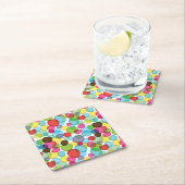 円形の泡子供パターン2 スクエアペーパーコースター (インサイチュ)
