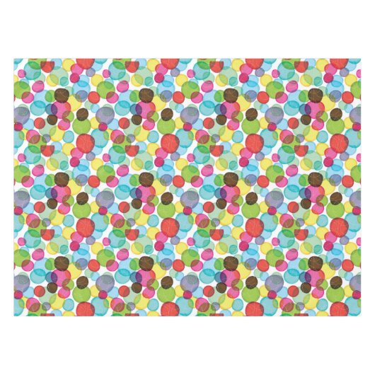 円形の泡子供パターン2 テーブルクロス (正面(横))