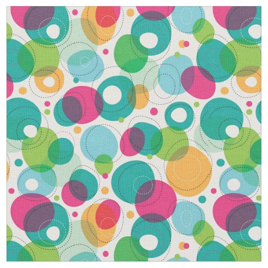 円形の泡子供パターン ファブリック (クローズアップ)