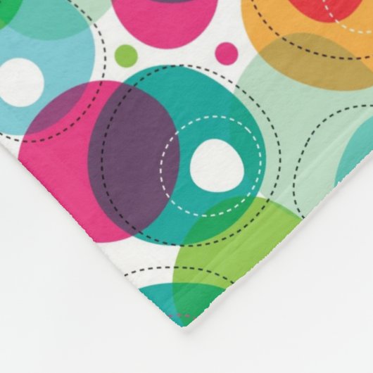 円形の泡子供パターン フリースブランケット (角)