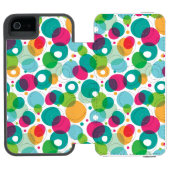 円形の泡子供パターン INCIPIO iPhoneウォレットケース (フォリオ Open)