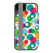 円形の泡子供パターン INCIPIO iPhoneウォレットケース (フォリオ裏面)