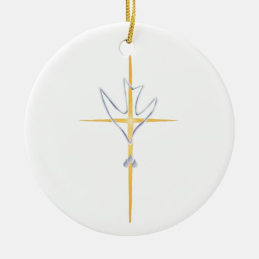 円形の洗礼オーナメント セラミックオーナメント (正面)