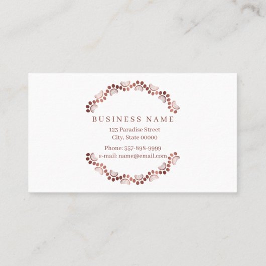 円形の犬グルーミングのバラ金ゴールド 名刺 (裏面)