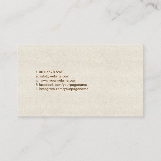 円形の生命の木のスケッチ 名刺 (裏面)