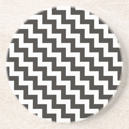 円形の砂岩コースター、白黒シェブロン コースター (正面)