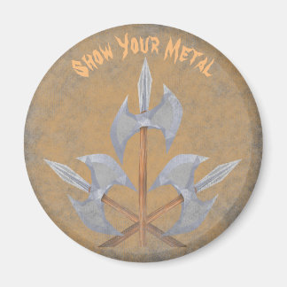 円形の磁石3の交差させた戦いの斧 マグネット