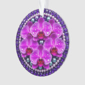 円形の紫の蘭の花輪 オーナメント (正面)
